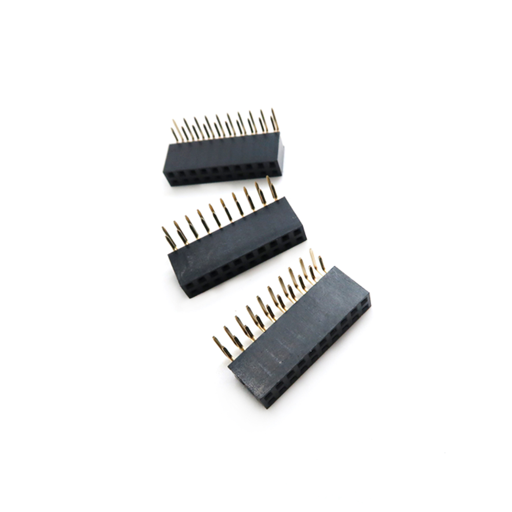 Connecteur de carte PCB simple et double rang&eacute;e, 2.54mm, 2x10 broches, femelle