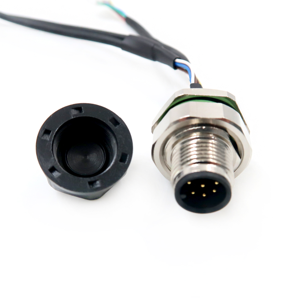 Vandt&aelig;t konnektor M12-kabel med ledningssamling til terminalblokafbryder