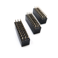 2.0mm 피치 2x2/3/4/5/6/7/8/9/10/11/12/13/14/15/16/18/20/22/25/30/32/40 핀 이중 직선 암 헤더 커넥터