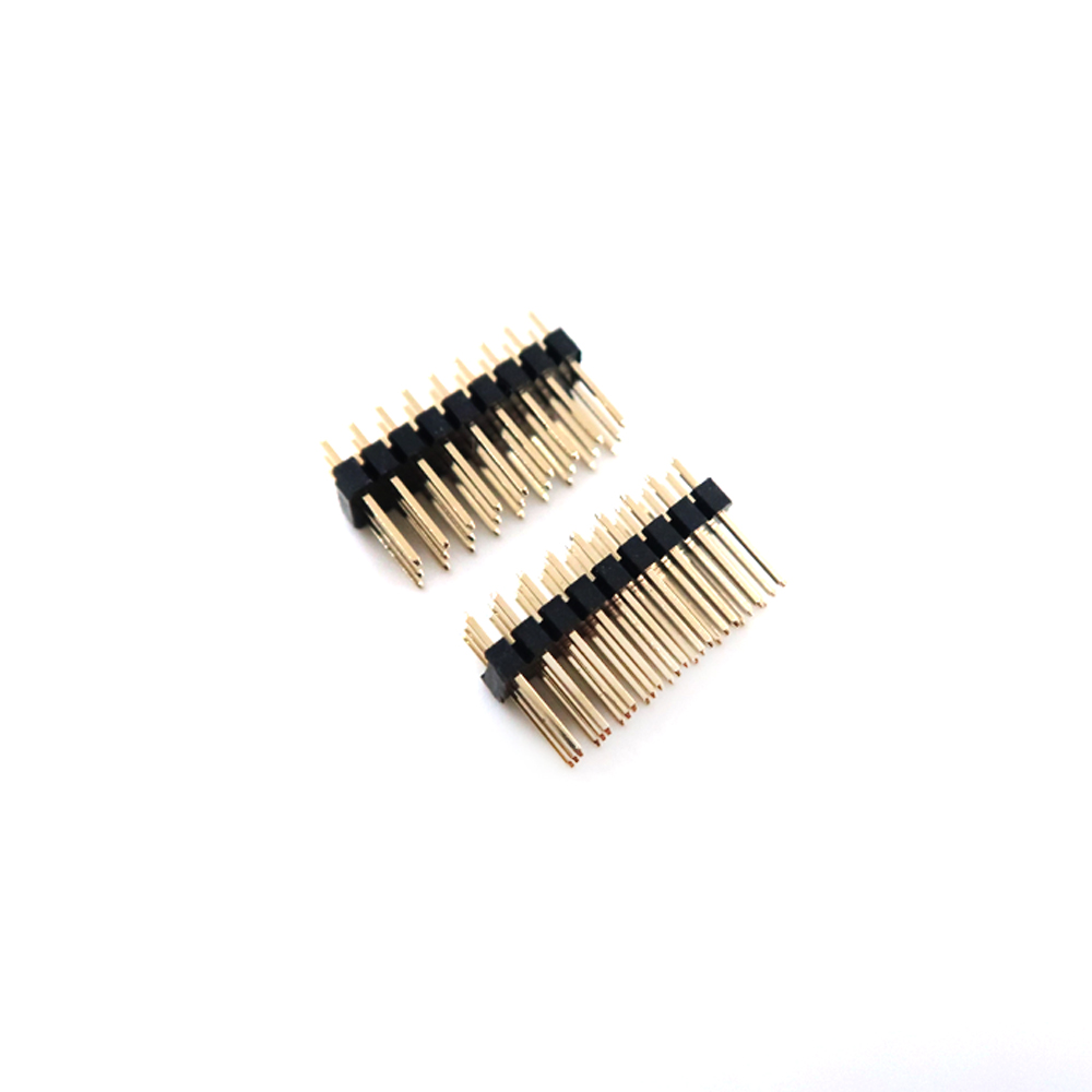 Groothandel pin header connector 1,27 mm steek H = 2,5 dubbele rij dubbele laag rechte DIP 2-40pin