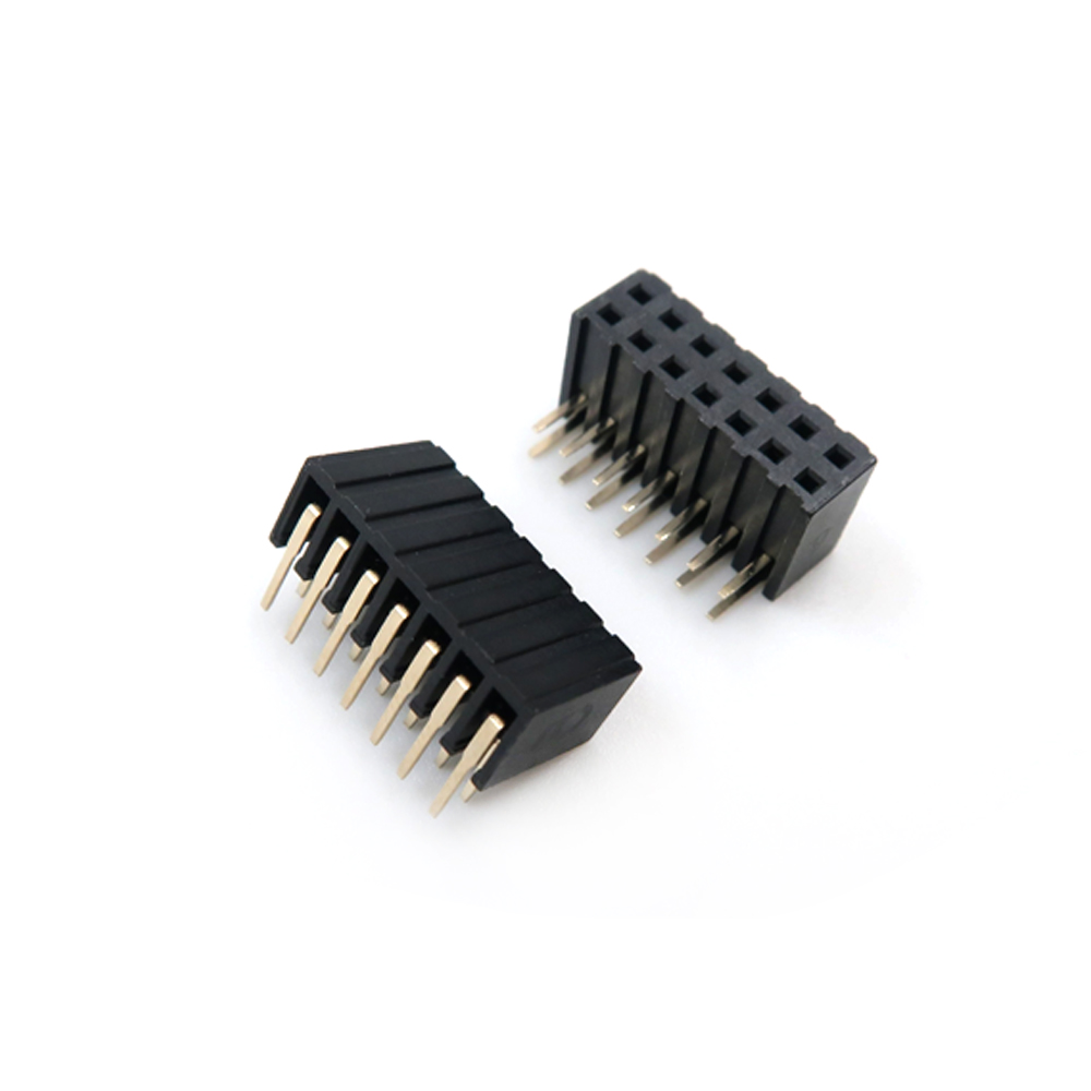 Conector f&ecirc;mea de cabe&ccedil;alho de 1.27 pinos f&ecirc;mea 2x7p 14 pinos 2.54mm passo f&ecirc;mea direito &uacute;nico &acirc;ngulo de linha cabe&ccedil;alho de pino
