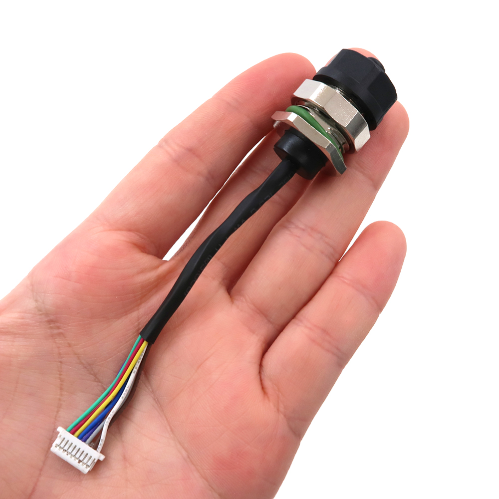 Priključek M12, 12-polna luknja, moški, kodiran A, zadnji priključek za pritrditev na zadnjo ploščo JST, priključek, sklop kabla