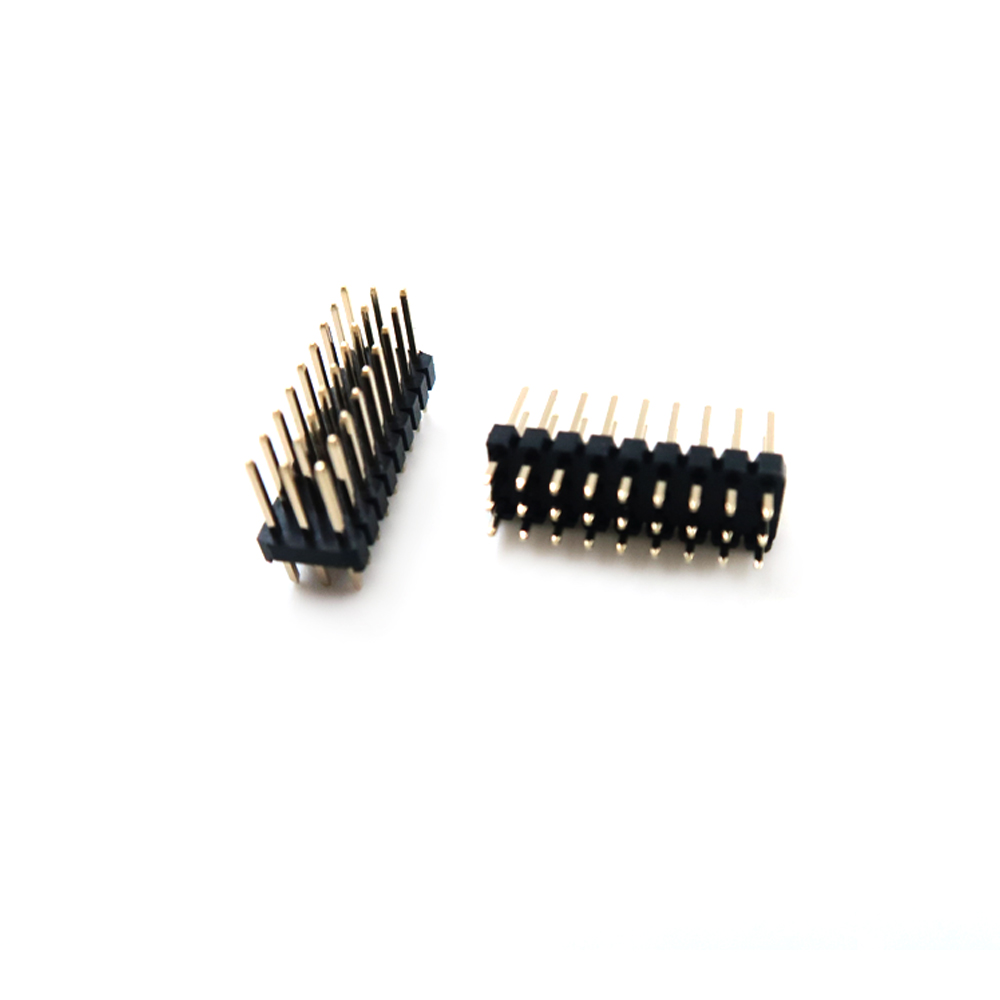 Groothandel pin header connector 1,27 mm steek H = 2,5 dubbele rij dubbele laag rechte DIP 2-40pin