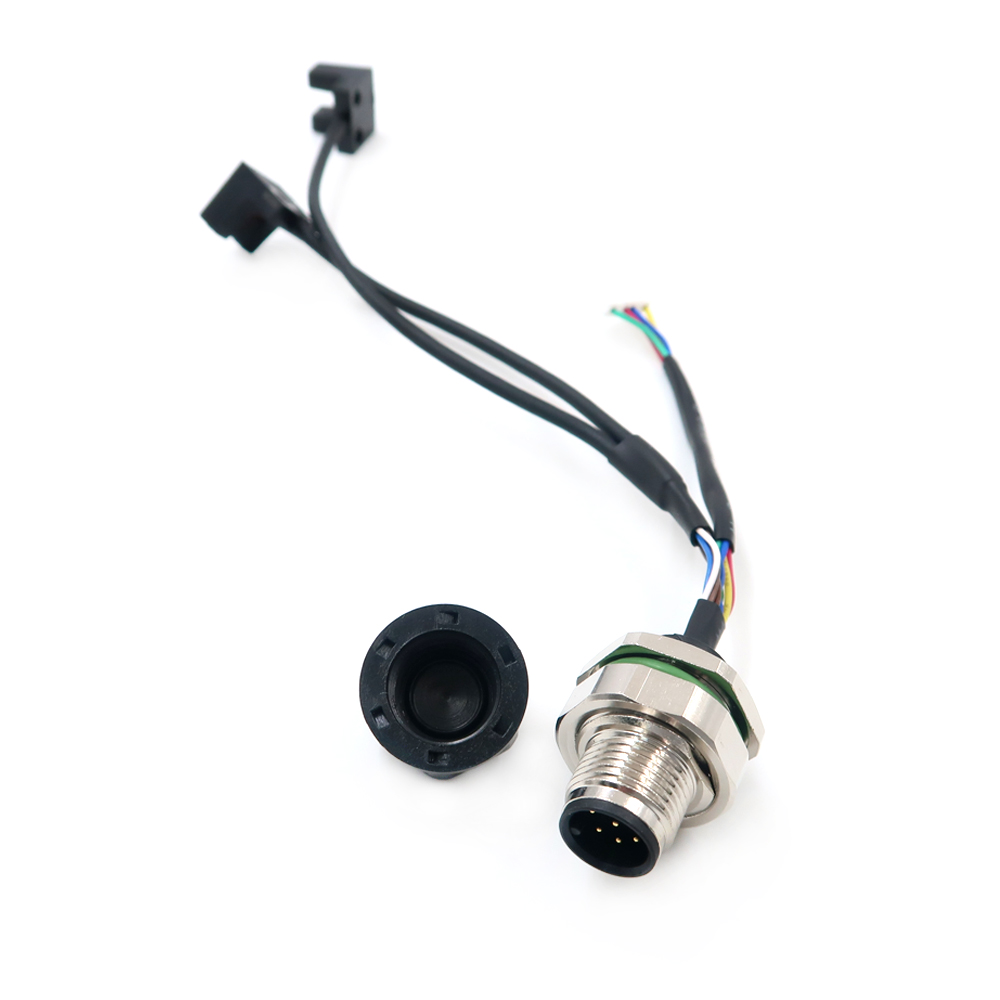 Cable impermeable del conector M12 con conjunto de cableado del interruptor del bloque de terminales