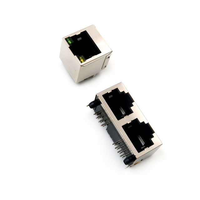 Visokokakovosten rj45 RJ45 modularni priključek 8P8C konektor rj45 pod pravim kotom z LED z zapahom 1X1Port ženski konektor vtičnice rj11
