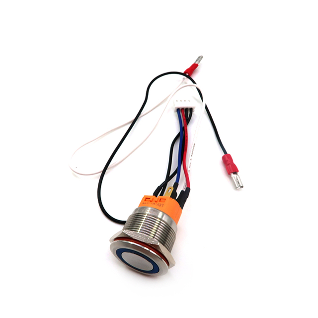 โลหะกันน้ำ Self-Locking PUSH ปุ่มสวิทช์ปุ่ม DC 12V 12mm Illuminated SWITCH CABLE ASSEMBLY