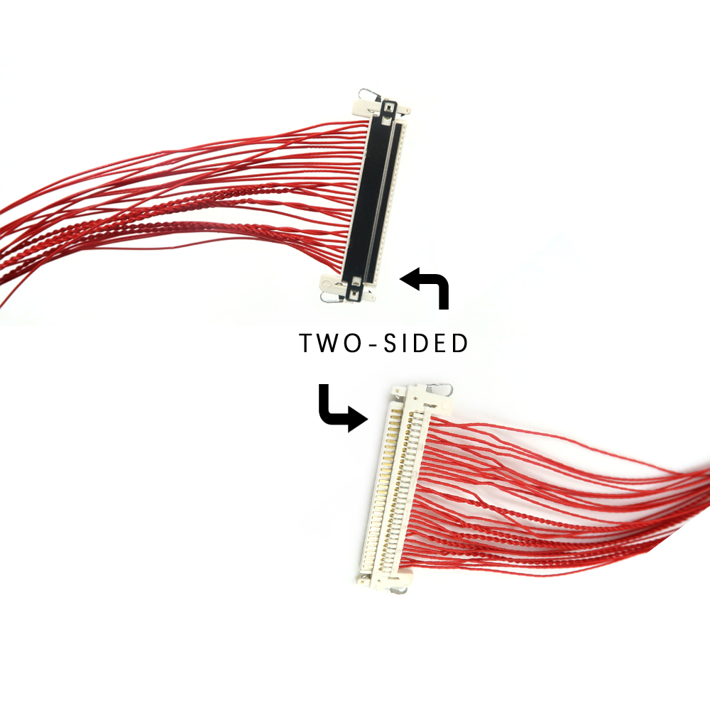 Brugerdefineret kompakt 0,4 mm pitch 30-pin r&oslash;dt mini-koaksial LVDS-kabel 30-pin b&aring;ndtr&aring;dterminalkabelsamling anvendt til LED