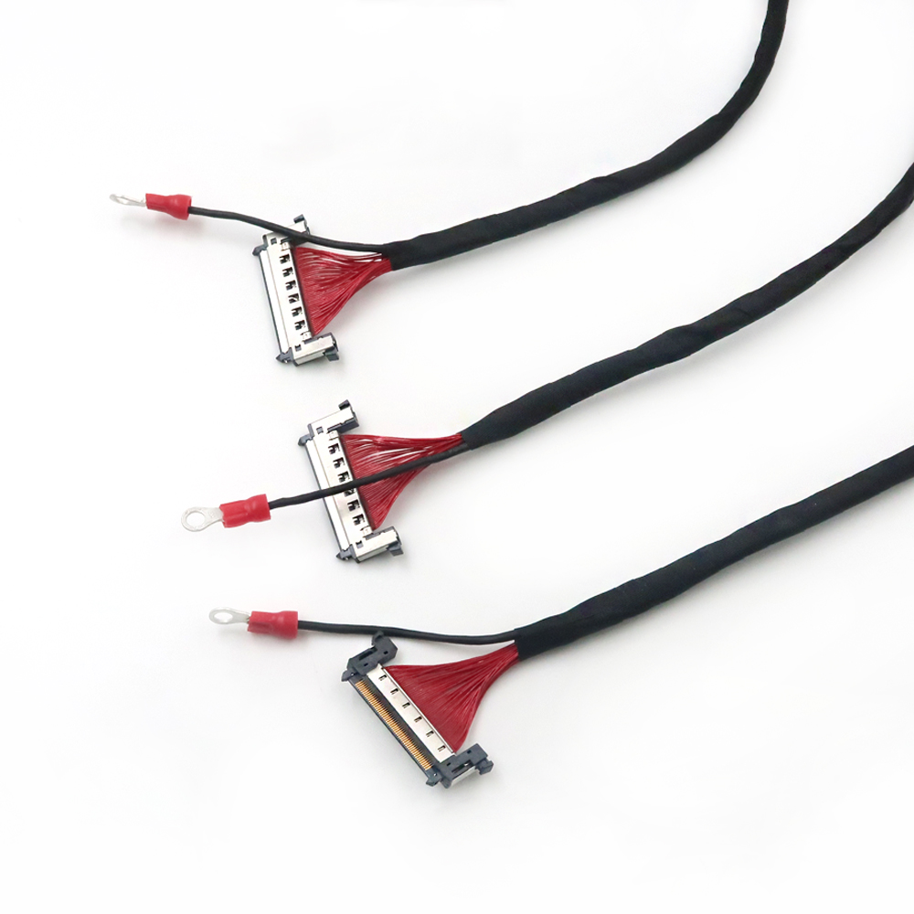 دسته سیم صفحه نمایش LVDS سفارشی با اتصالات PH0.8mm یا 1.0mm 