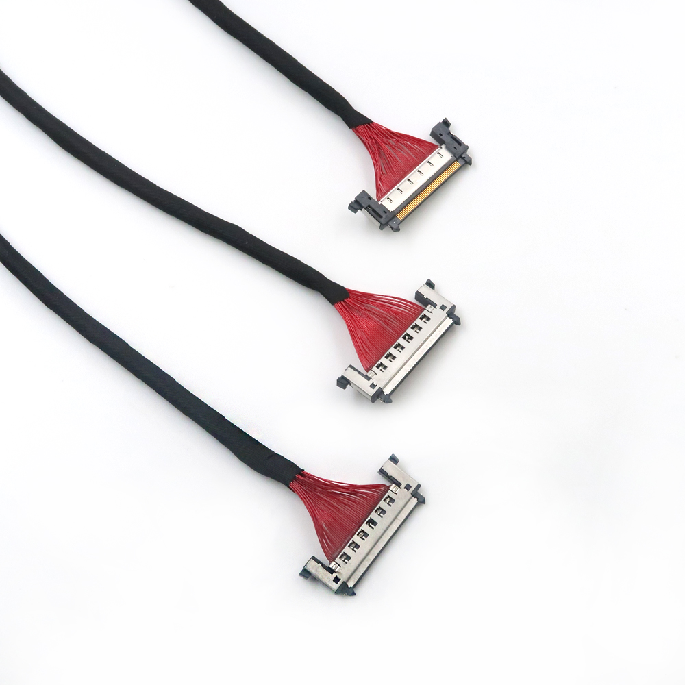 دسته سیم صفحه نمایش LVDS سفارشی با اتصالات PH0.8mm یا 1.0mm 