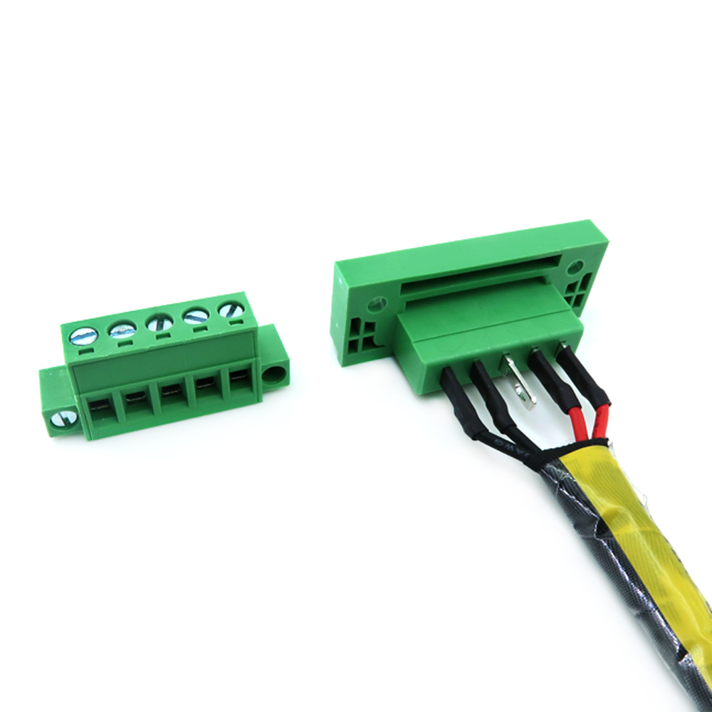 Conectores verdes do bloco de terminais com terminal de entrada de alimenta&ccedil;&atilde;o de 110v, conector de terminal de parafuso, conjunto de cabos, chicote de fios