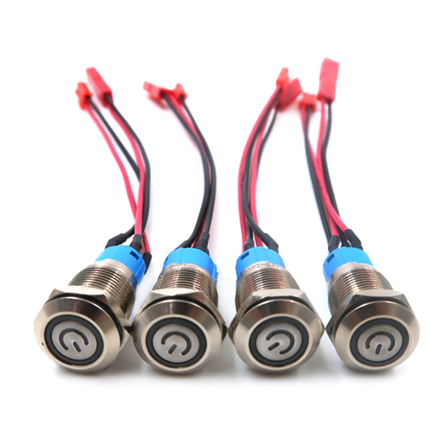 एसवाईपी जेएसटी 2.54 मिमी प्लग वॉटरप्रूफ मेटल पुश बटन स्विच केबल हार्नेस मेटल स्विचिंग पावर केबल हार्नेस