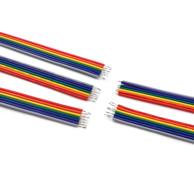 Ilmainen n&auml;yte r&auml;&auml;t&auml;l&ouml;ity v&auml;rillinen LED-jatko PVC-eriste tinattu litte&auml; nauha kuparikaapeli s&auml;hk&ouml;johtosarja