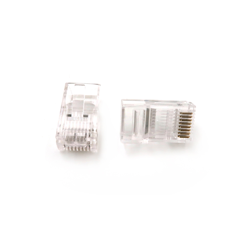 Connettore RJ45 in plastica trasparente bianca Connettore UTP singolo Connettore impermeabile con spina RJ45