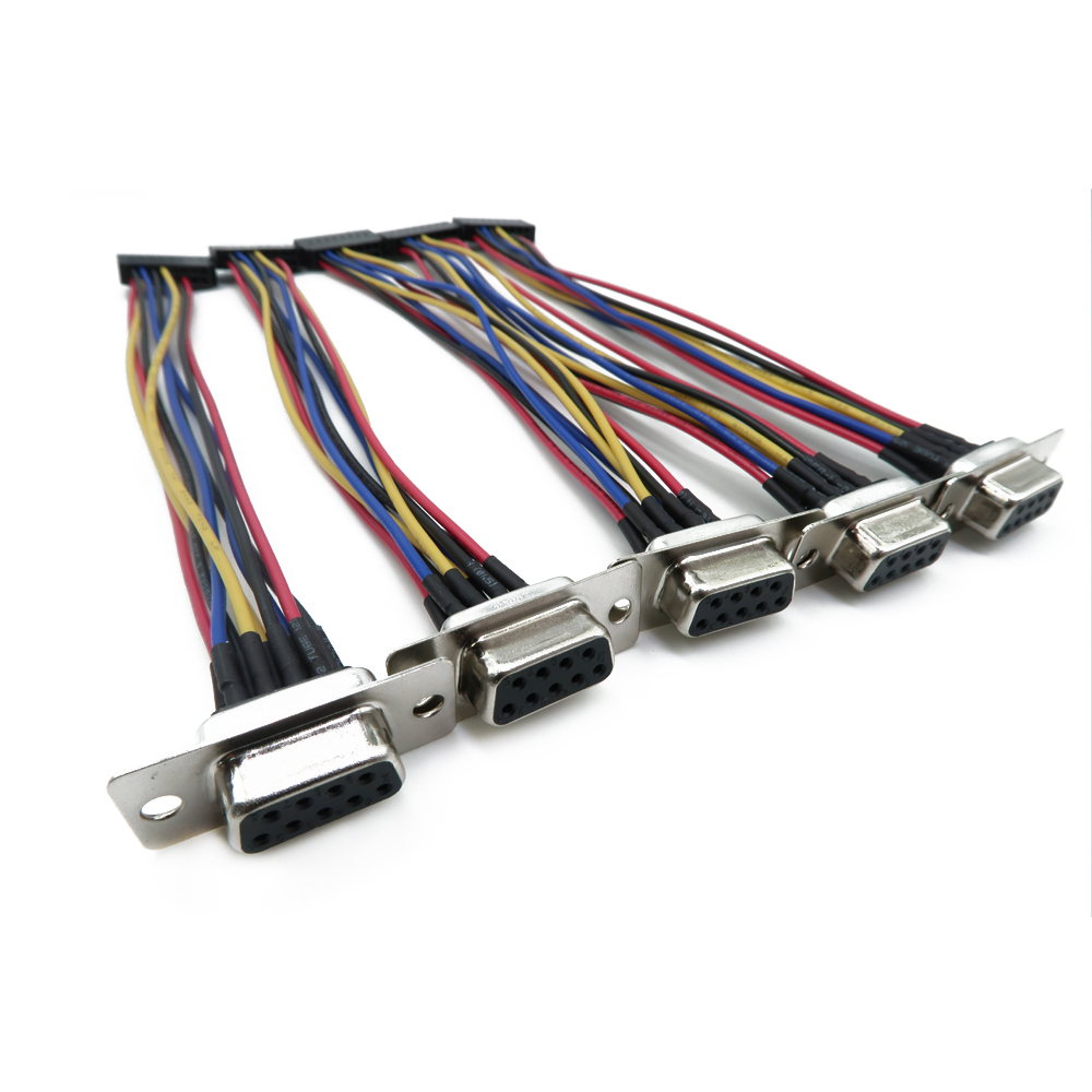 DB9 Erkek ve Dişi Konnekt&ouml;rleri Bağlamak İ&ccedil;in &Ouml;zel Tedarik D-sub 9pin Terminal Teli