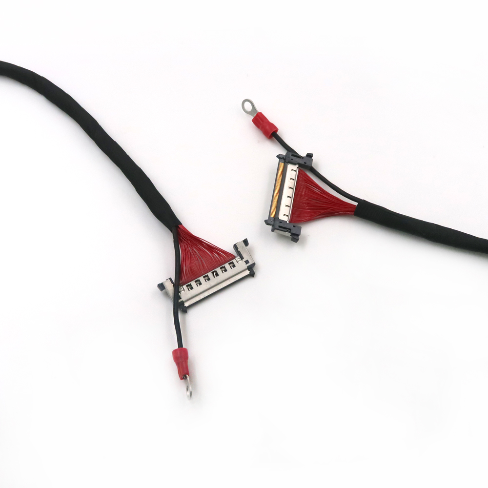دسته سیم صفحه نمایش LVDS سفارشی با اتصالات PH0.8mm یا 1.0mm 