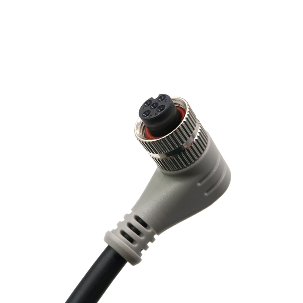 Tilpasset M-serie M12 5-pin han-til-hun afsk&aelig;rmet spiralkabelsamling